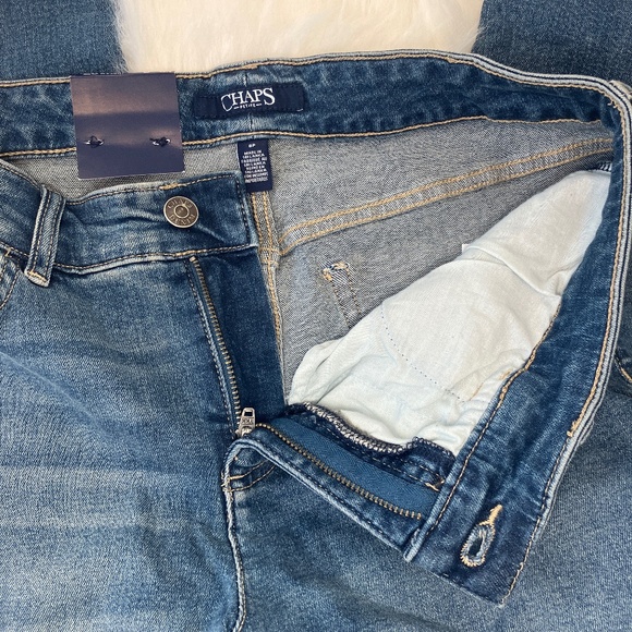 NWT Chaps Blue Jeans/Embroidered/Slimming Fit/Slim Leg - Picture 4 of 16